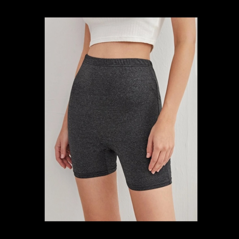 Dark Grey Biker shorts with elastic waistband 🖤